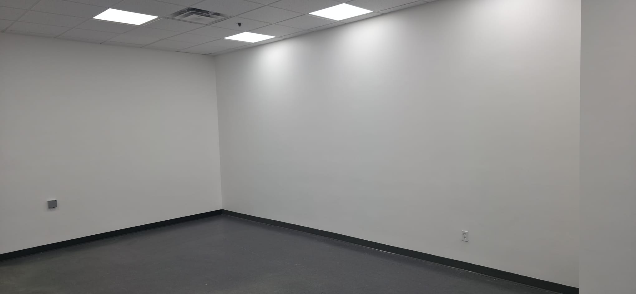 Finished commercial interior after repairs and painting